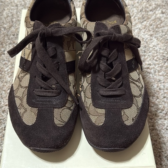 Coach Brown Casual Sneakers with Suede and Mesh - Picture 3 of 7